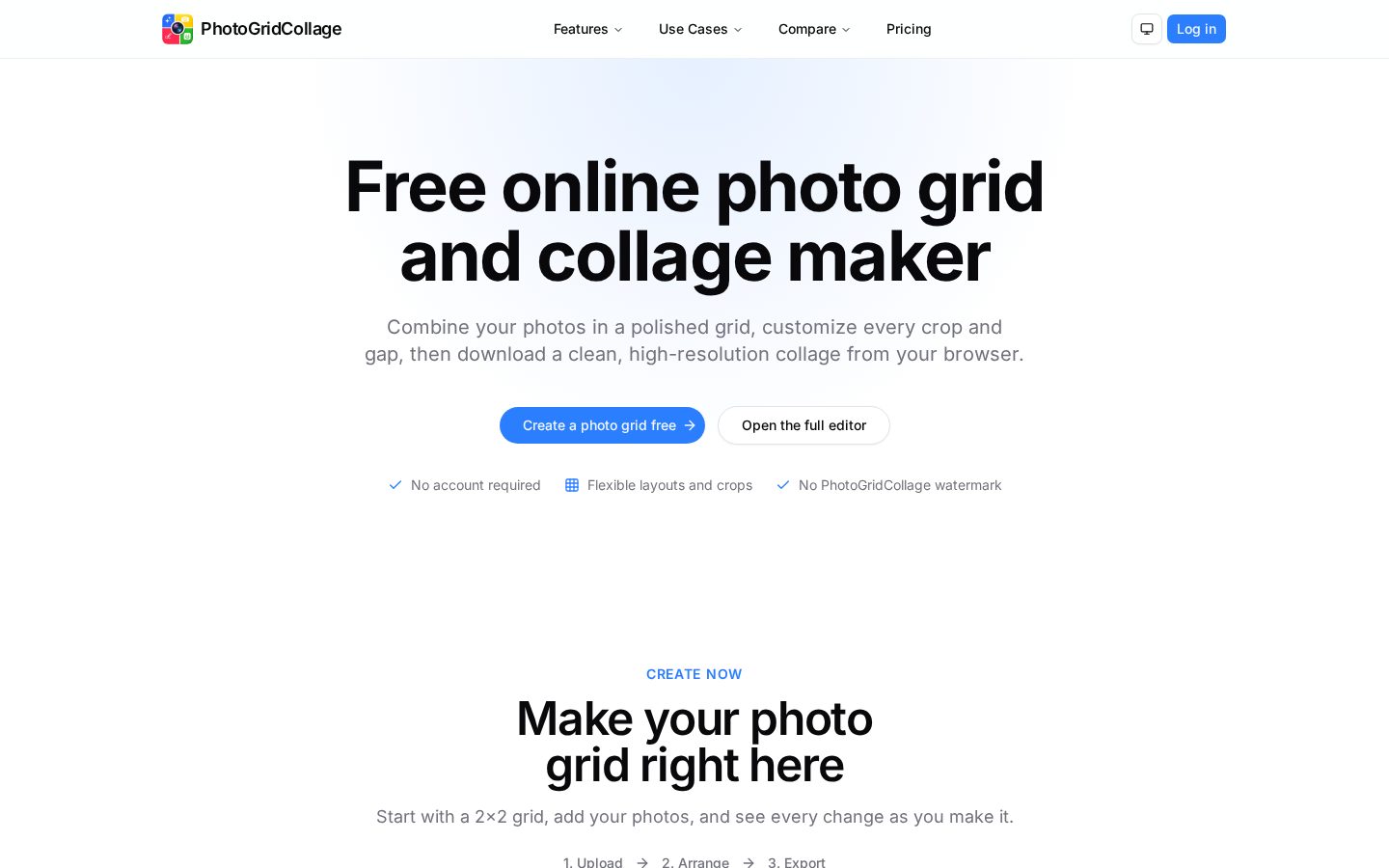 Photo Grid Collage Homepage
