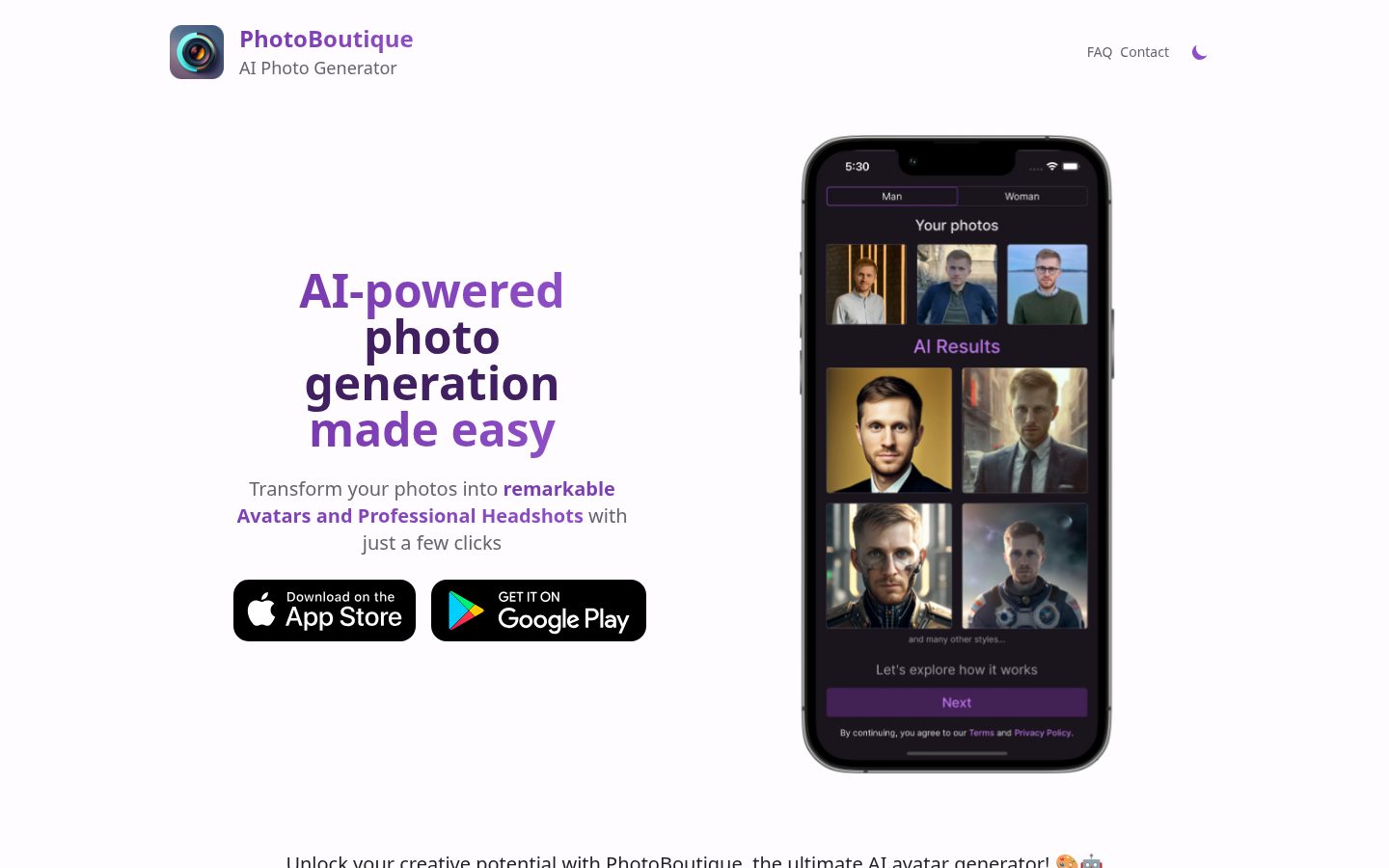 PhotoBoutique Homepage