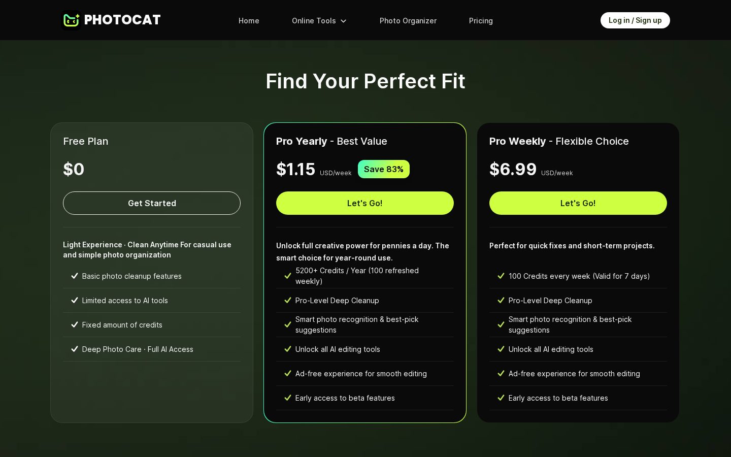 PhotoCat Pricing