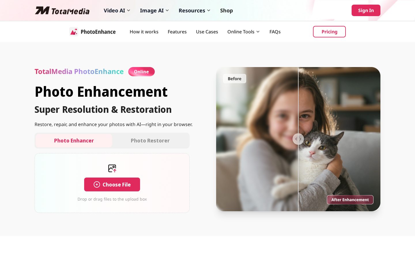 PhotoEnhance Homepage