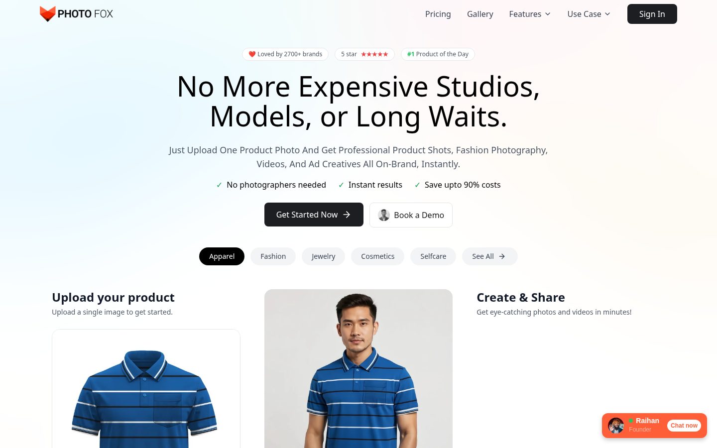 PhotoFox AI Homepage