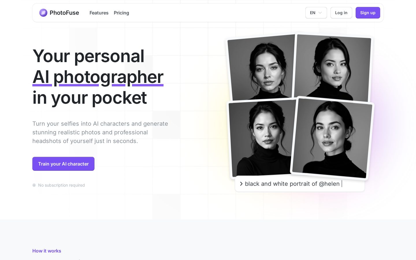 PhotoFuseAI Homepage