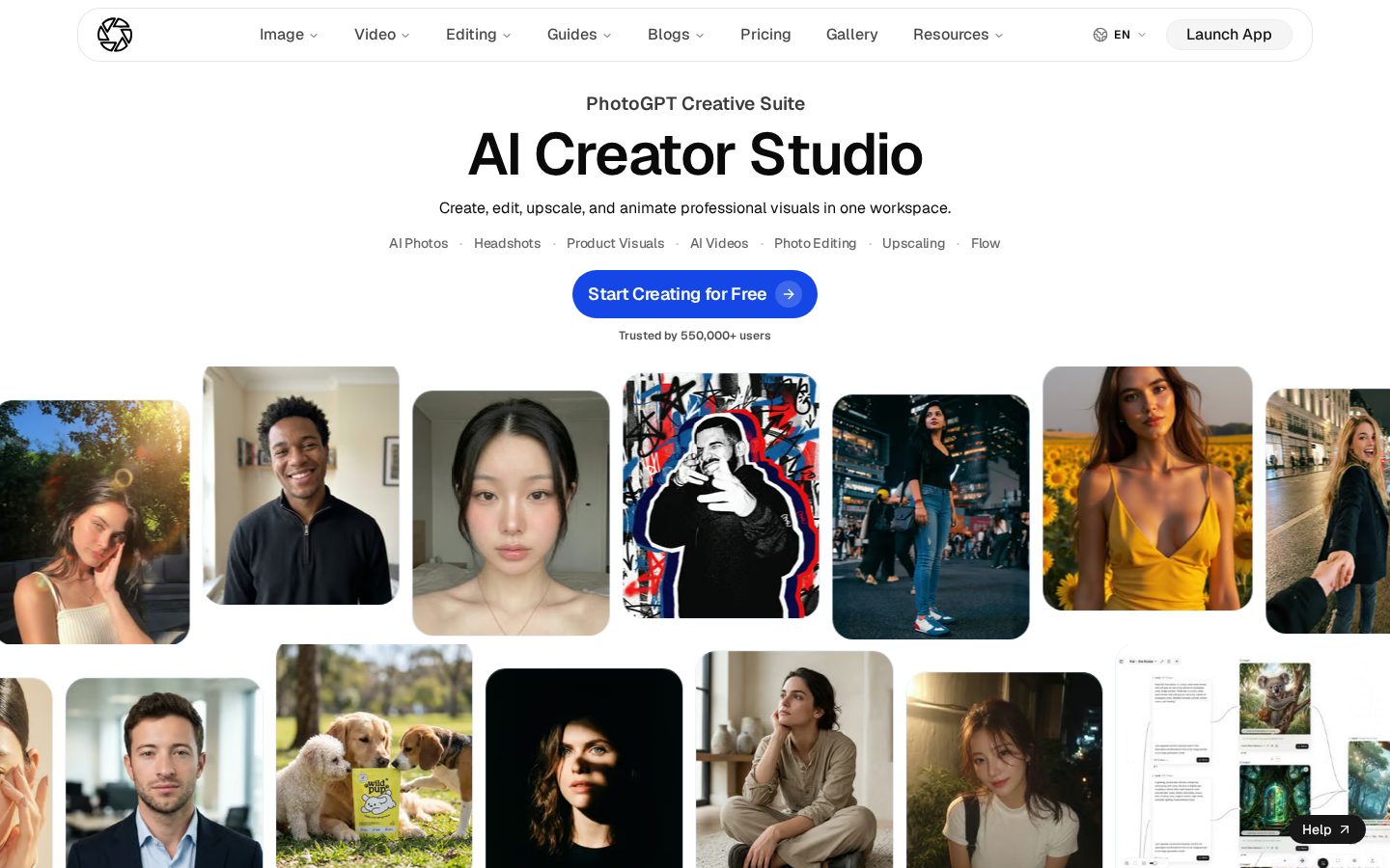 PhotoGPT AI Homepage