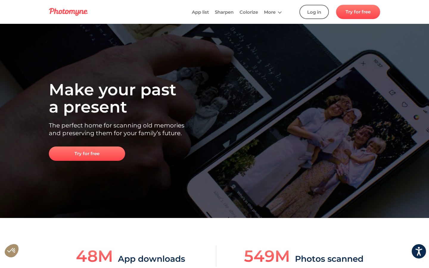Photomyne Homepage