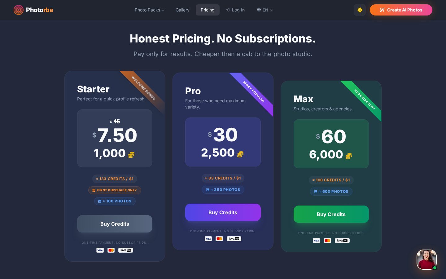 Photorba Pricing