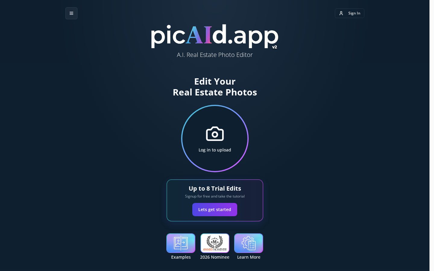Pic A.I.'d Real Estate Photo Enhancement Homepage