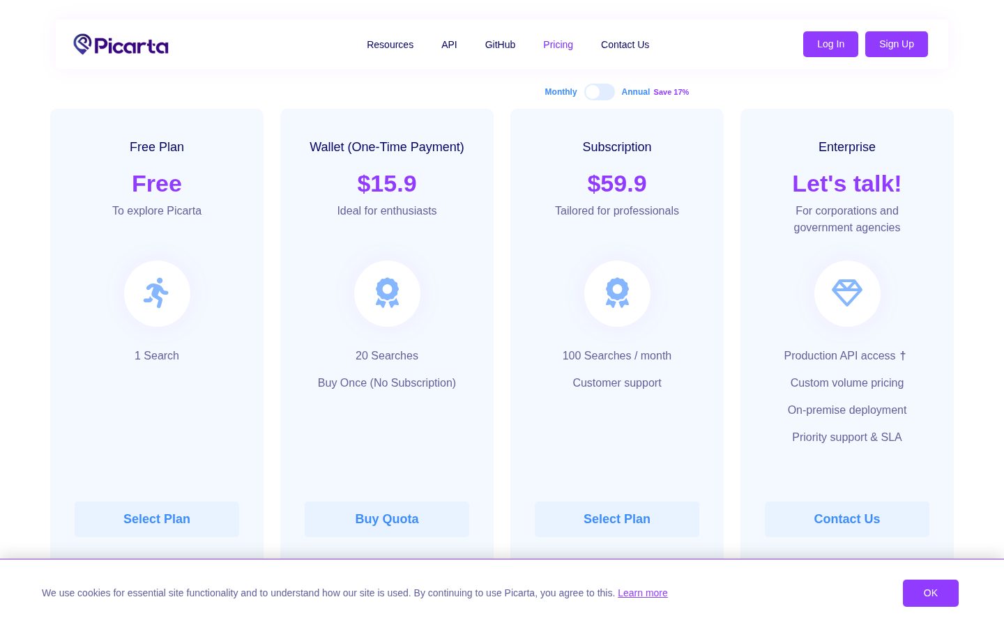 Picarta Pricing