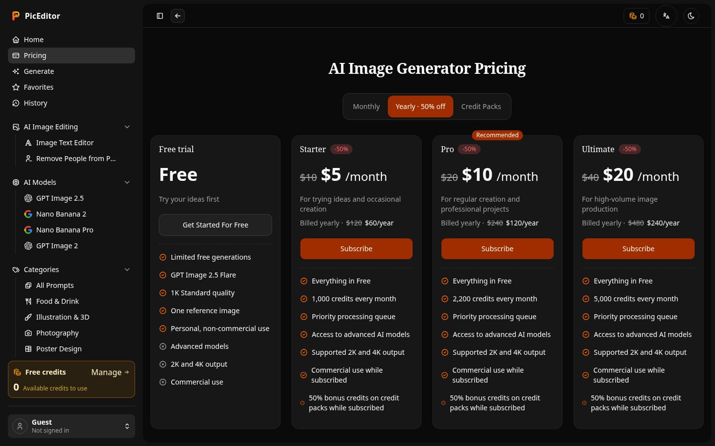 PicEditor Pricing