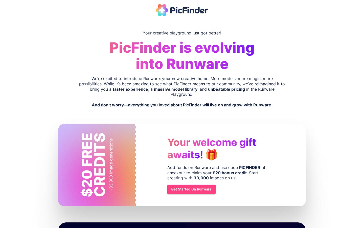 PicFinder.AI Homepage