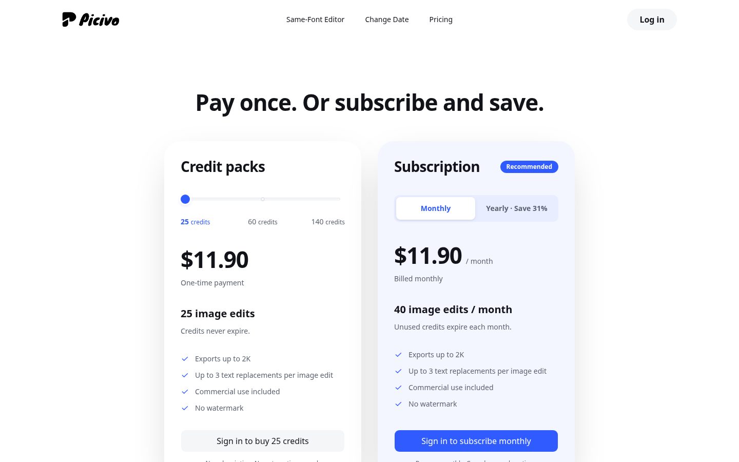 Picivo Pricing
