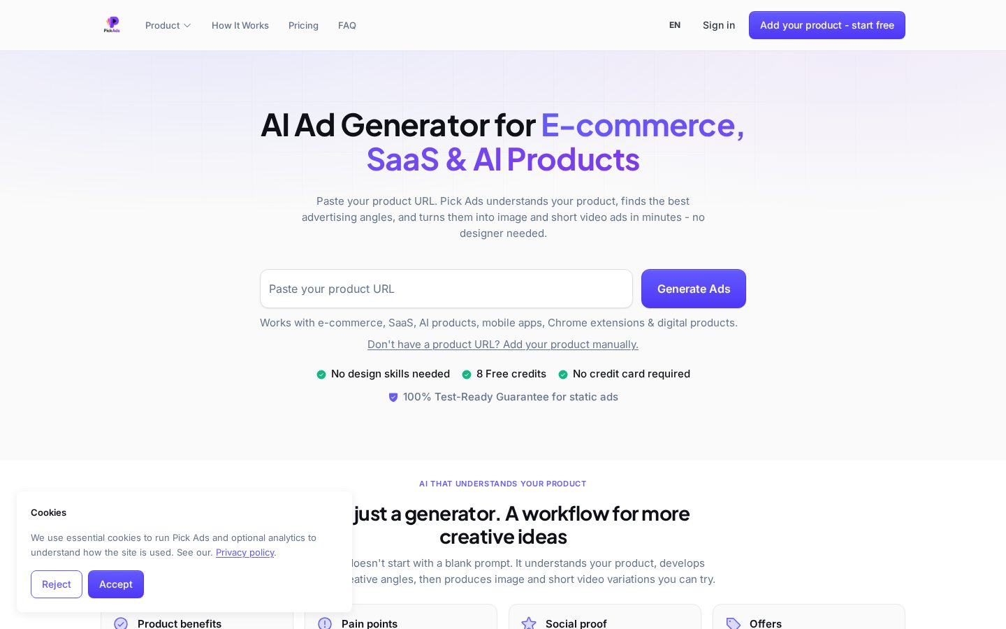 Pick Ads Homepage