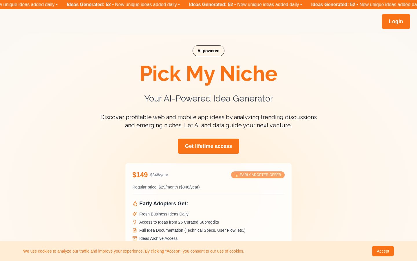 Pick My Niche Homepage
