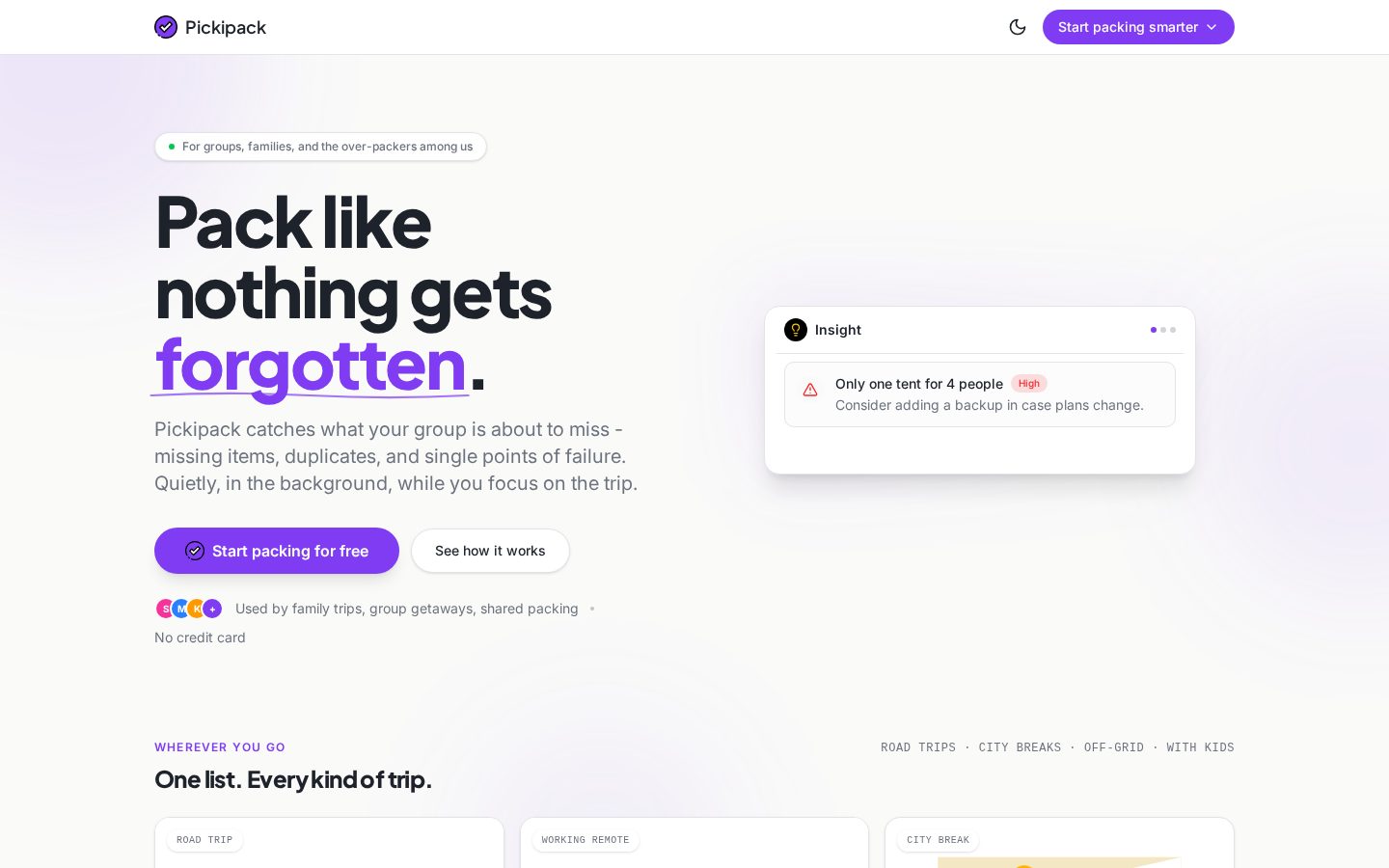 Pickipack Homepage