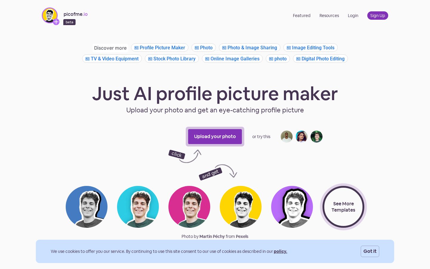 Picofme Homepage