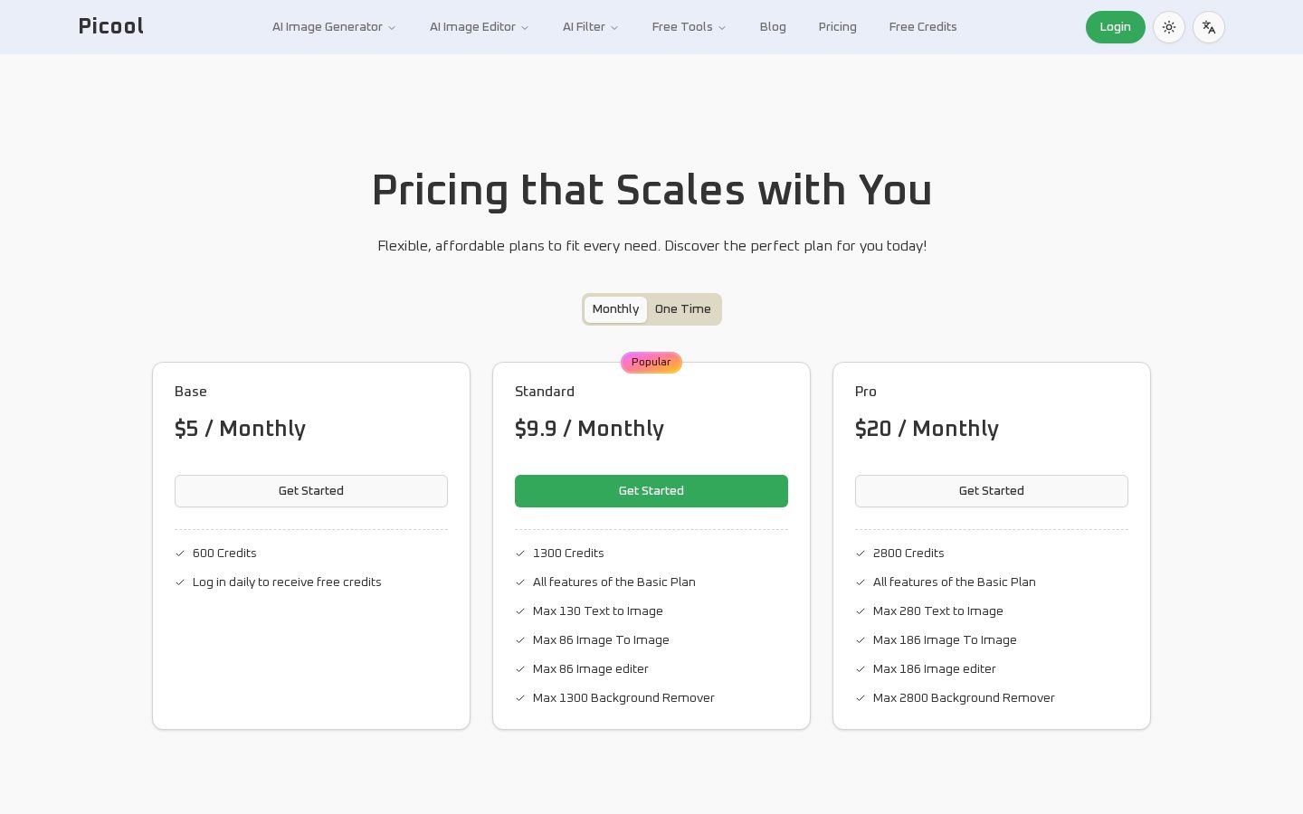 Picool Pricing