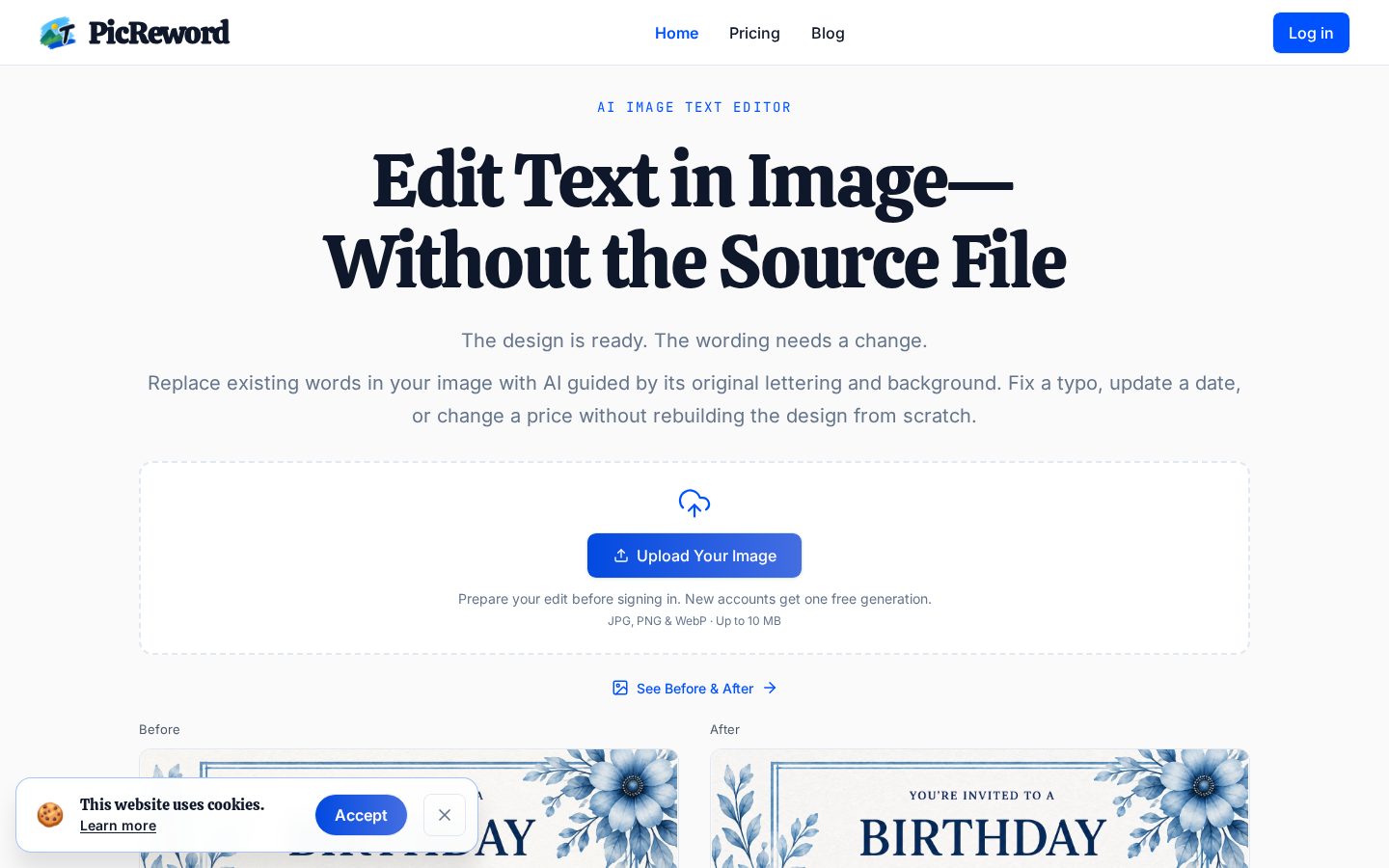 PicReword Homepage