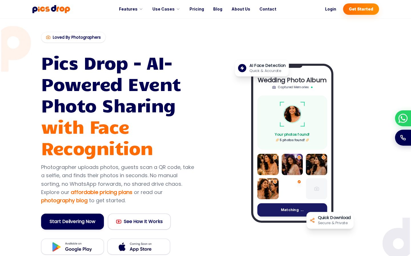 PicsDrop Homepage