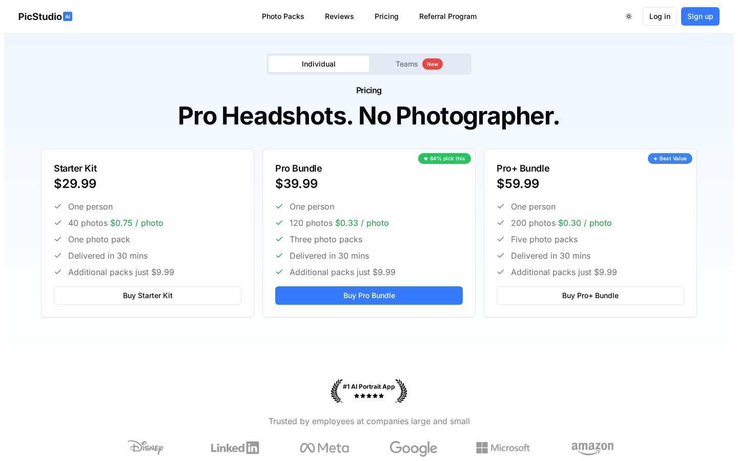 PicStudio.AI Pricing
