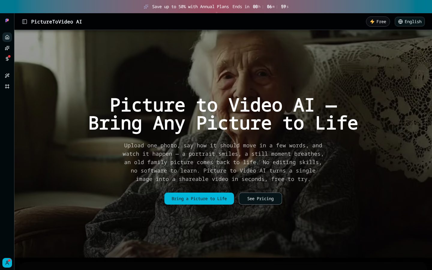 Picture to Video AI Homepage
