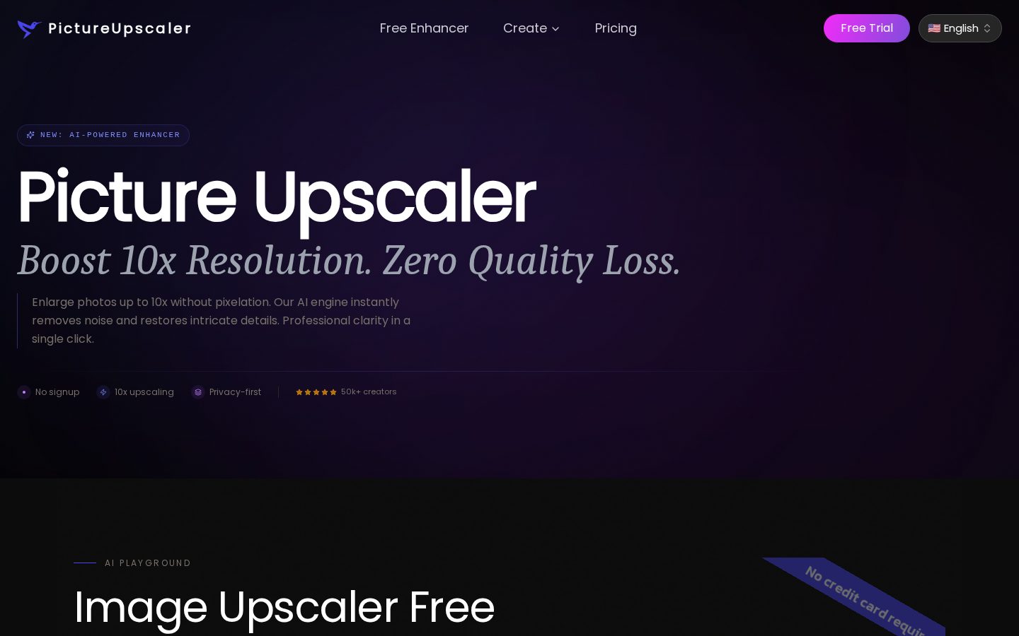 Picture Upscaler Homepage