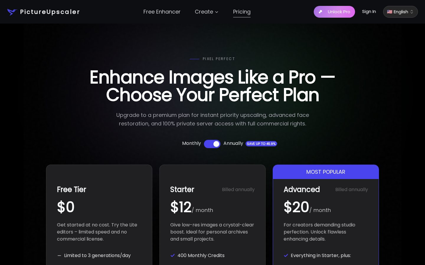 Picture Upscaler Pricing