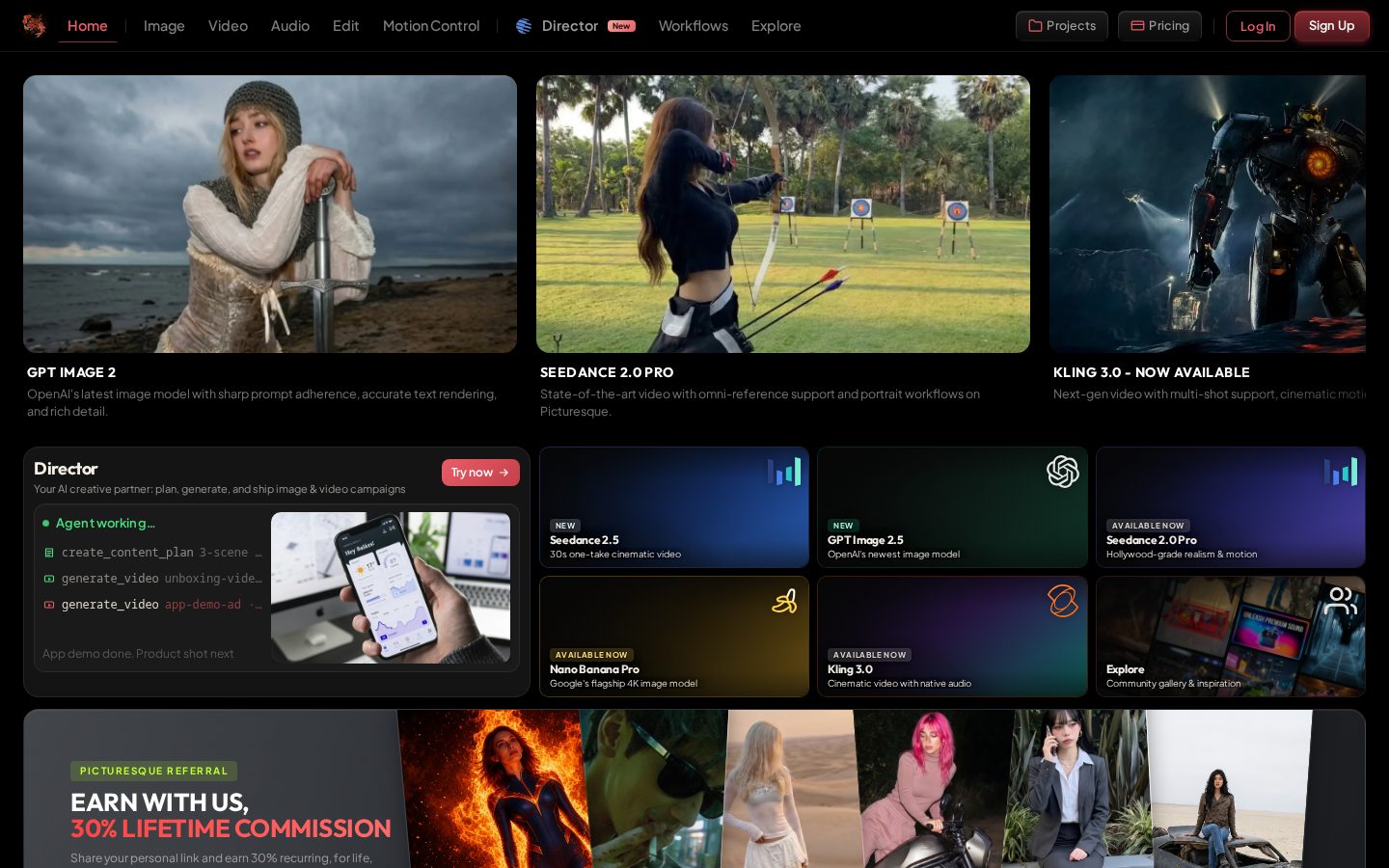 Picturesque AI Homepage