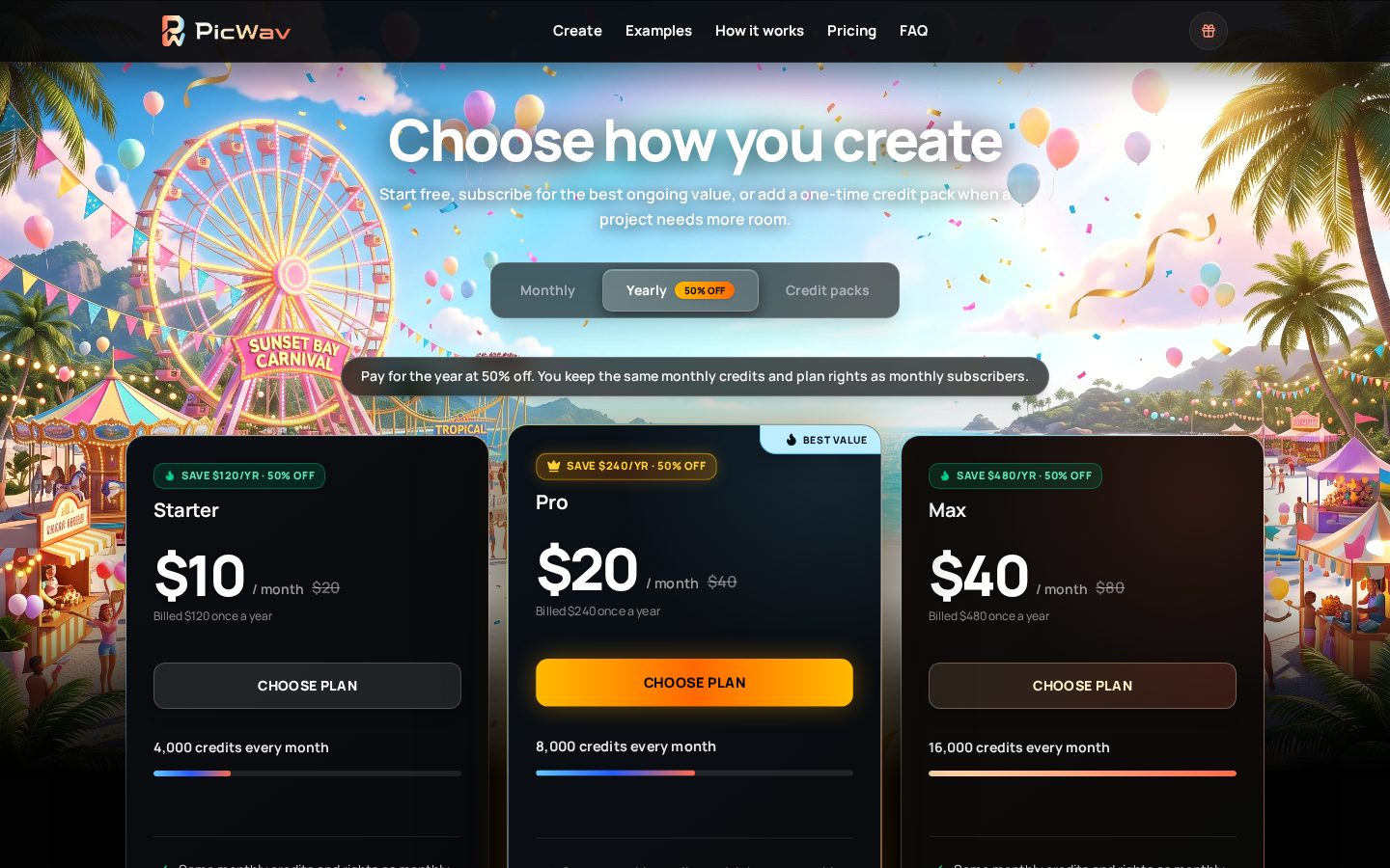 PicWav Pricing