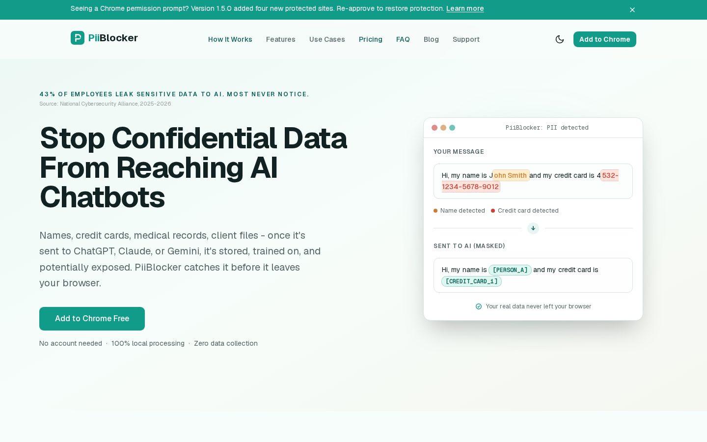 PiiBlocker Homepage