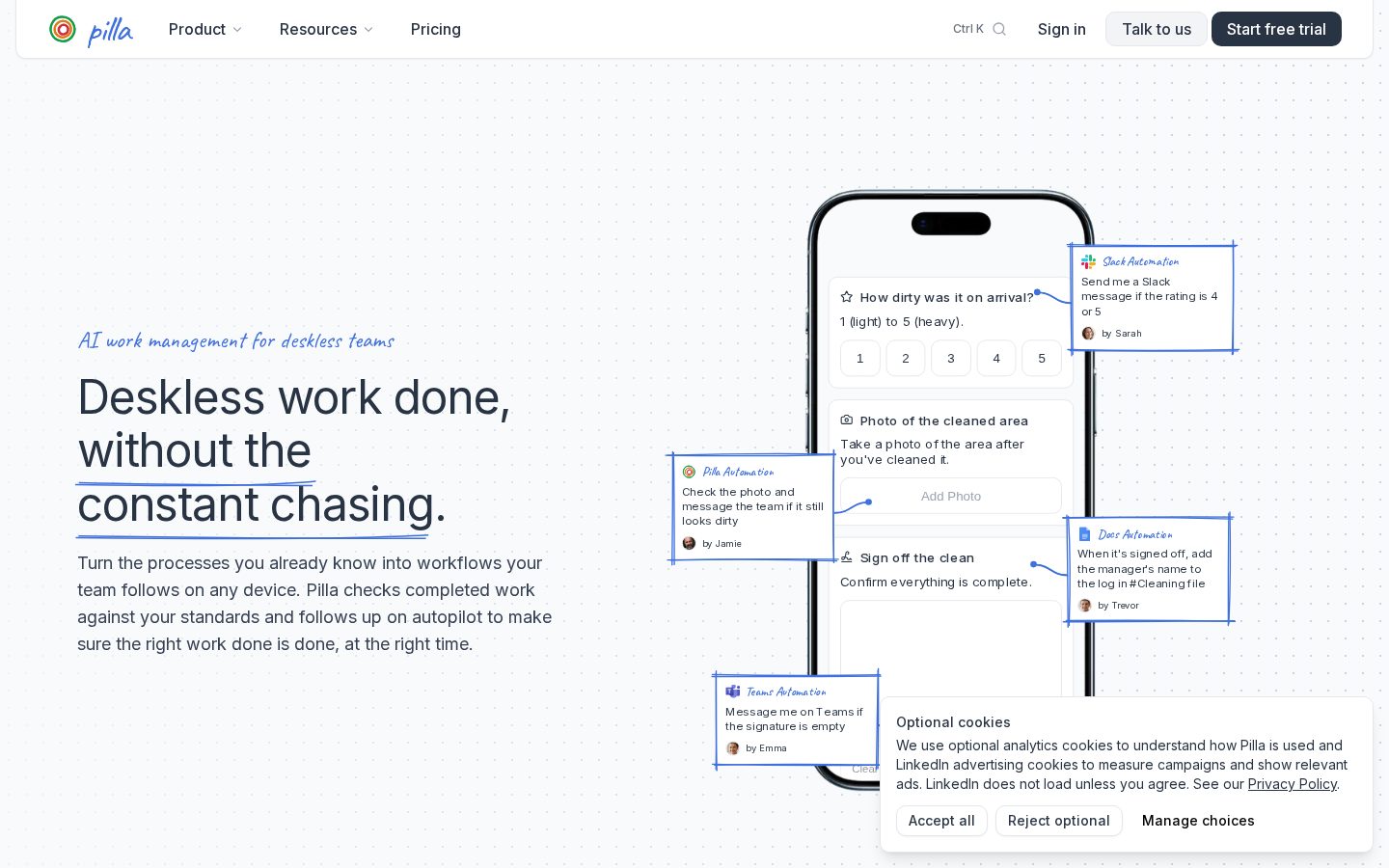 Pilla Homepage