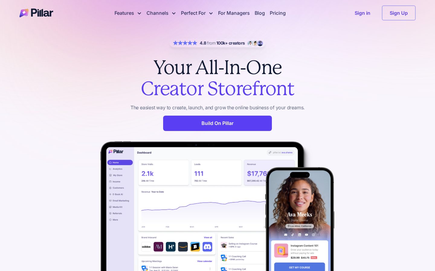 Pillar Homepage