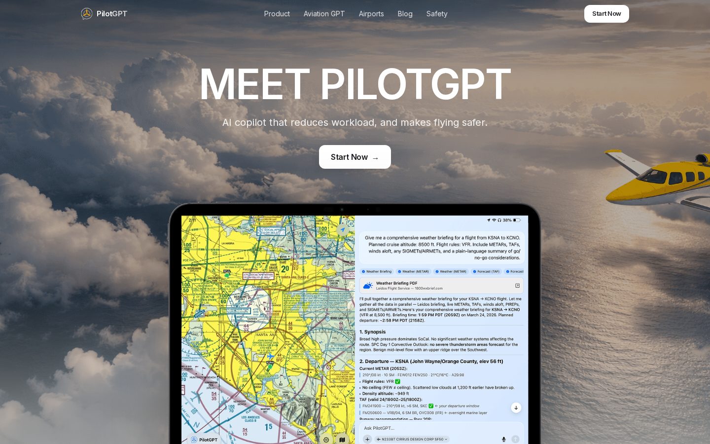 PilotGPT Homepage