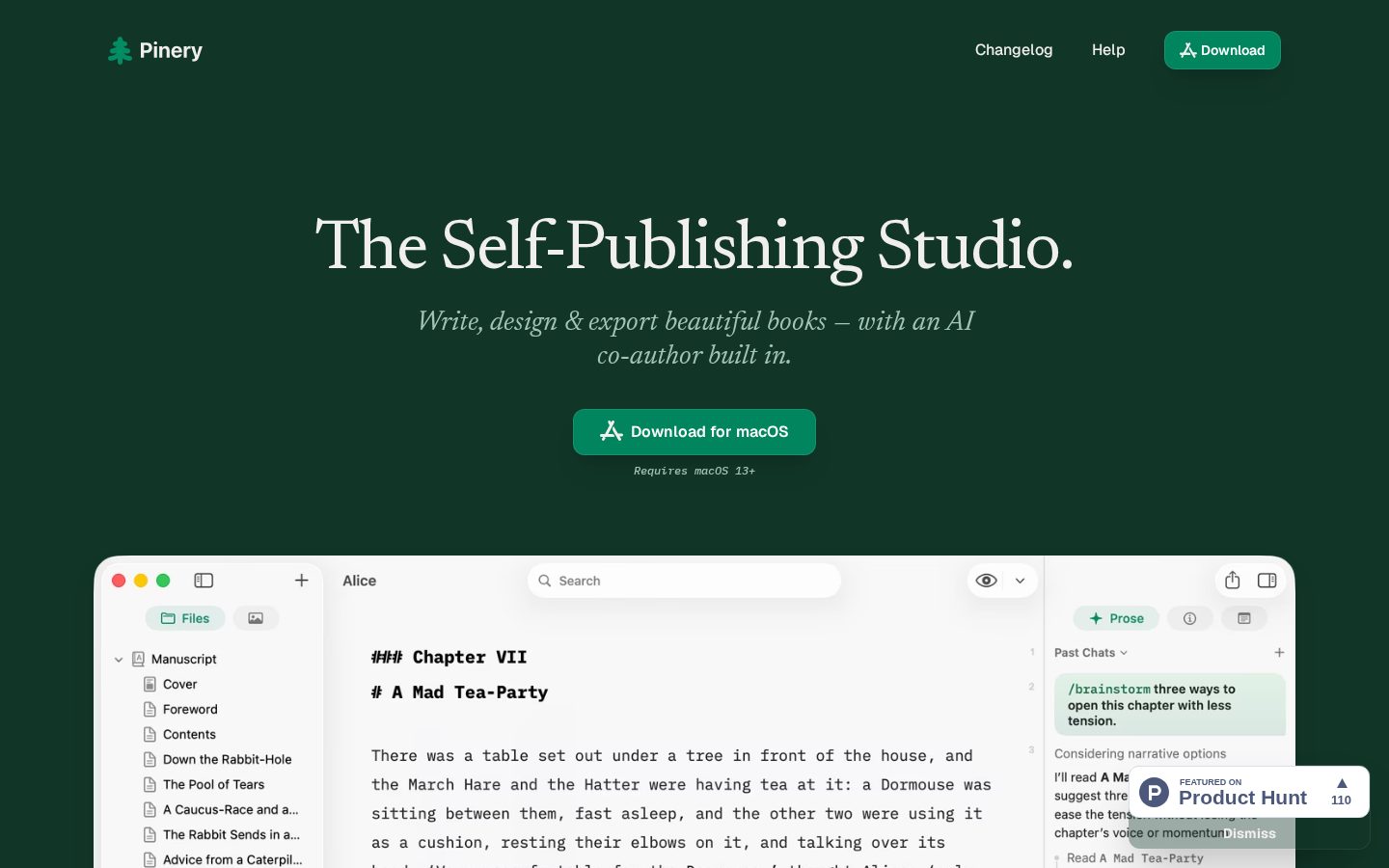 Pinery Prose Homepage