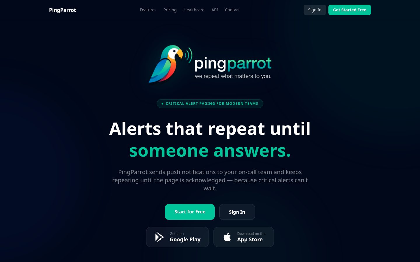 PingParrot Homepage