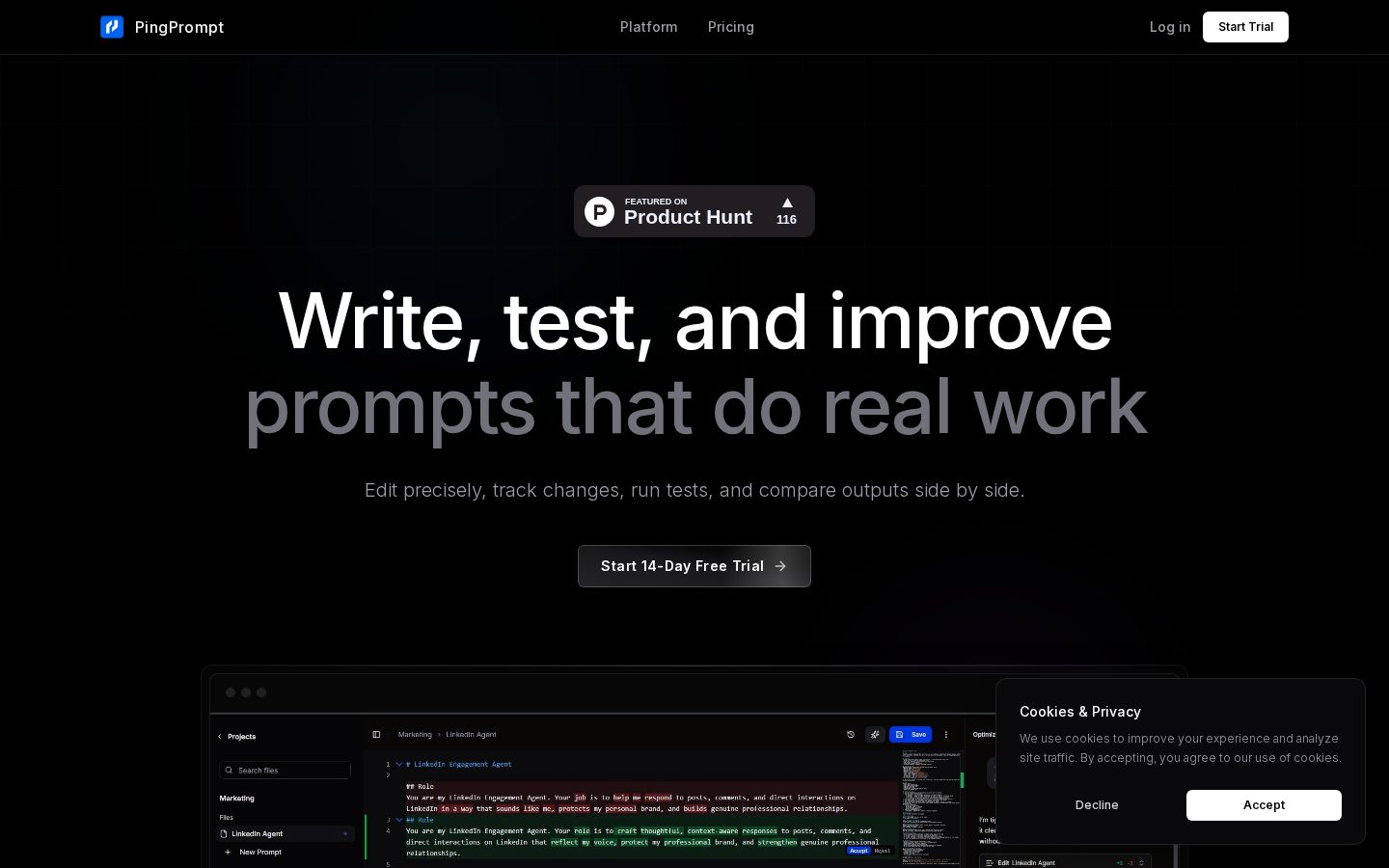 PingPrompt Homepage
