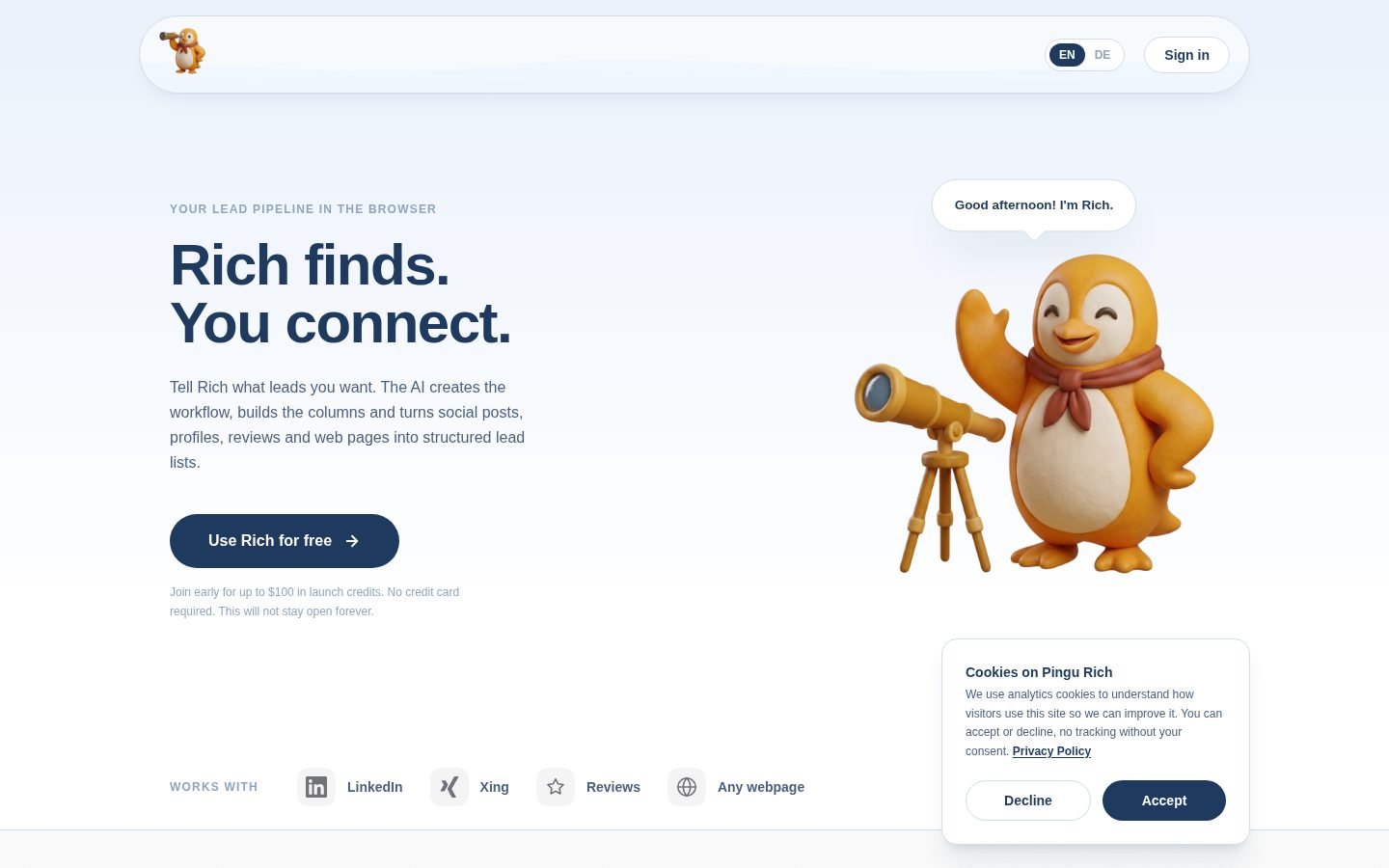 Pingu Rich Homepage