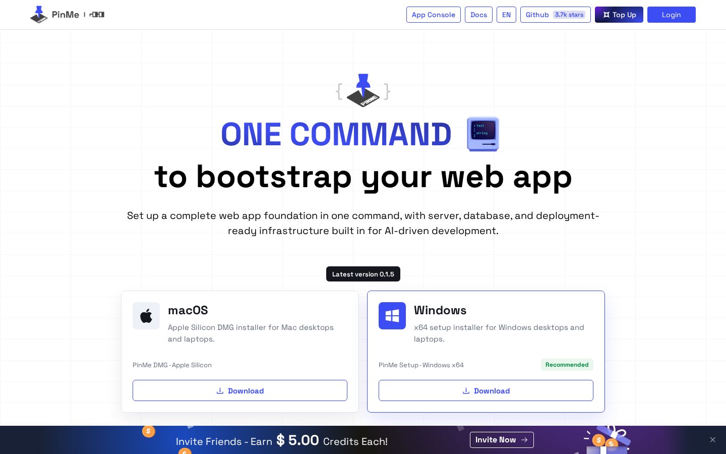 PinMe Homepage
