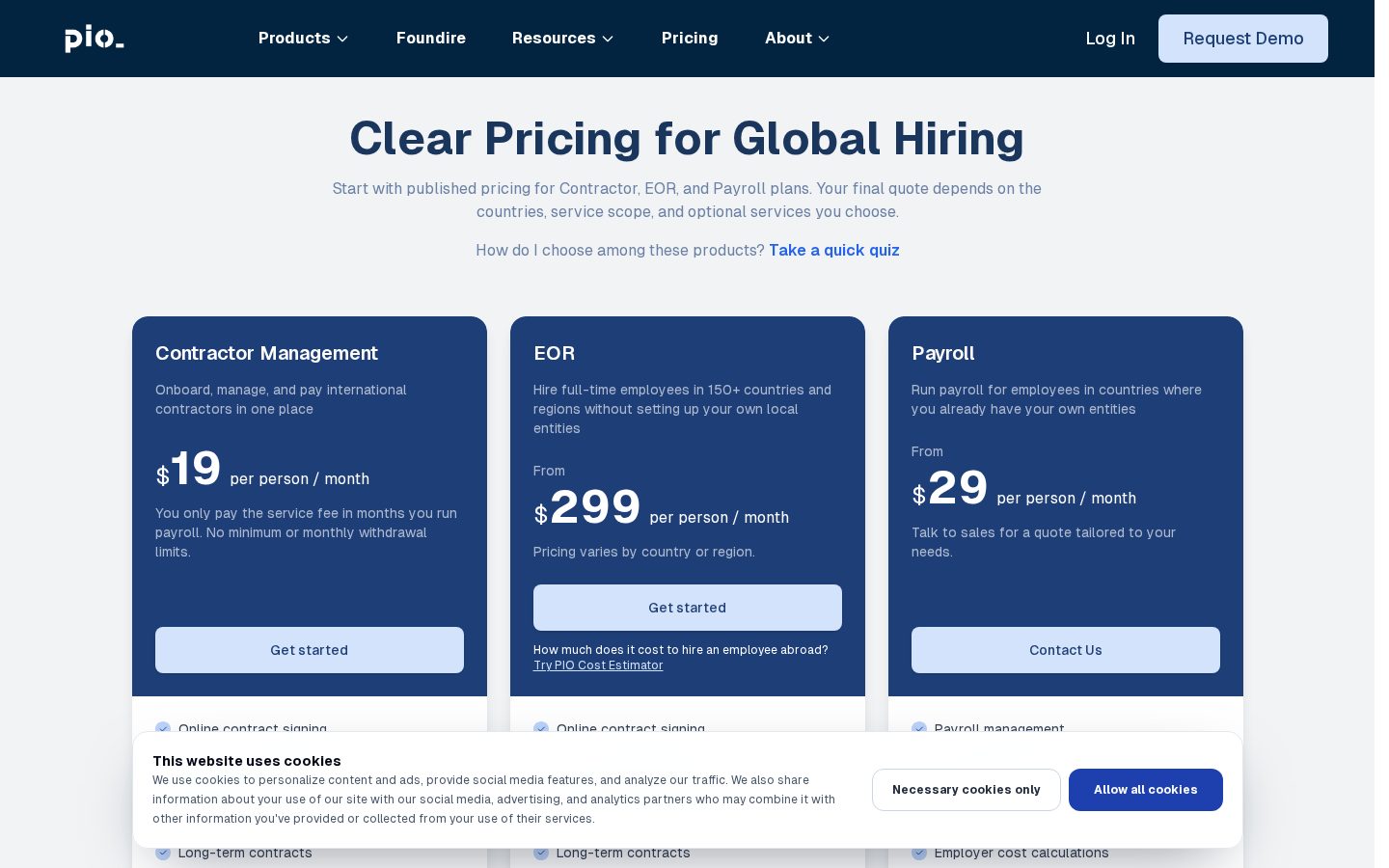 PIO Pricing
