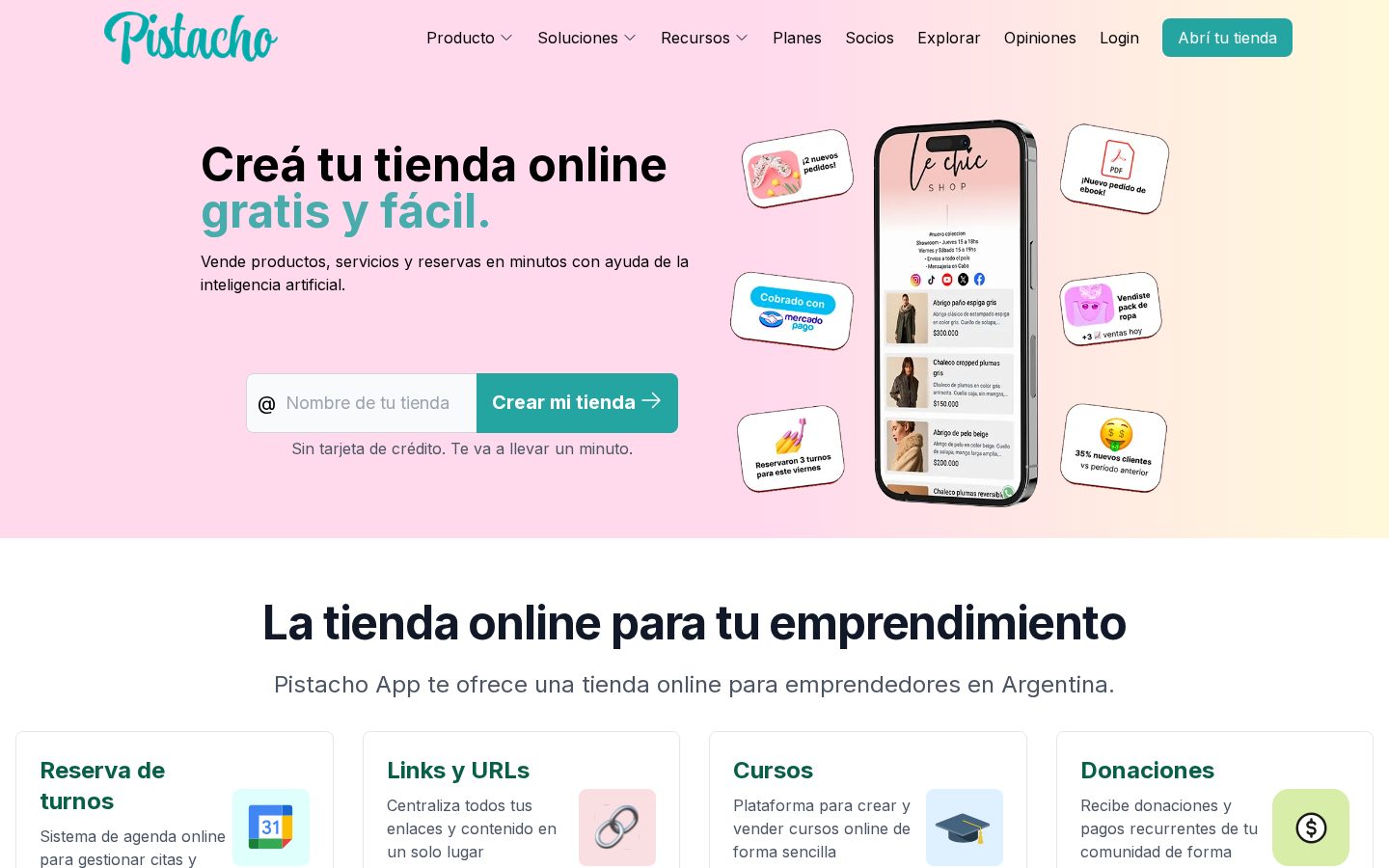 Pistacho App Homepage
