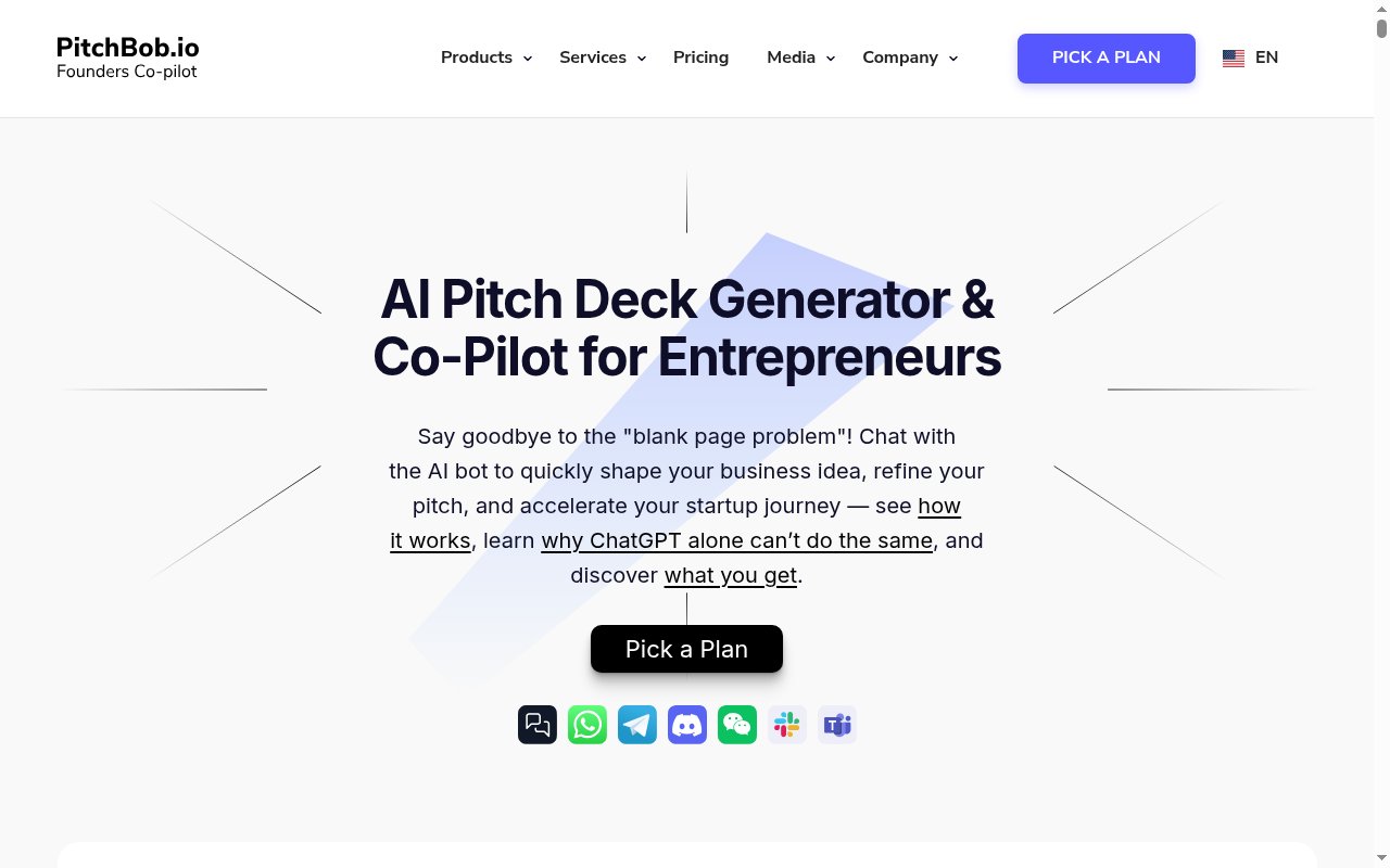 PitchBob homepage