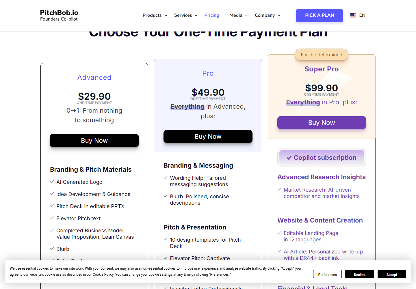 PitchBob pricing