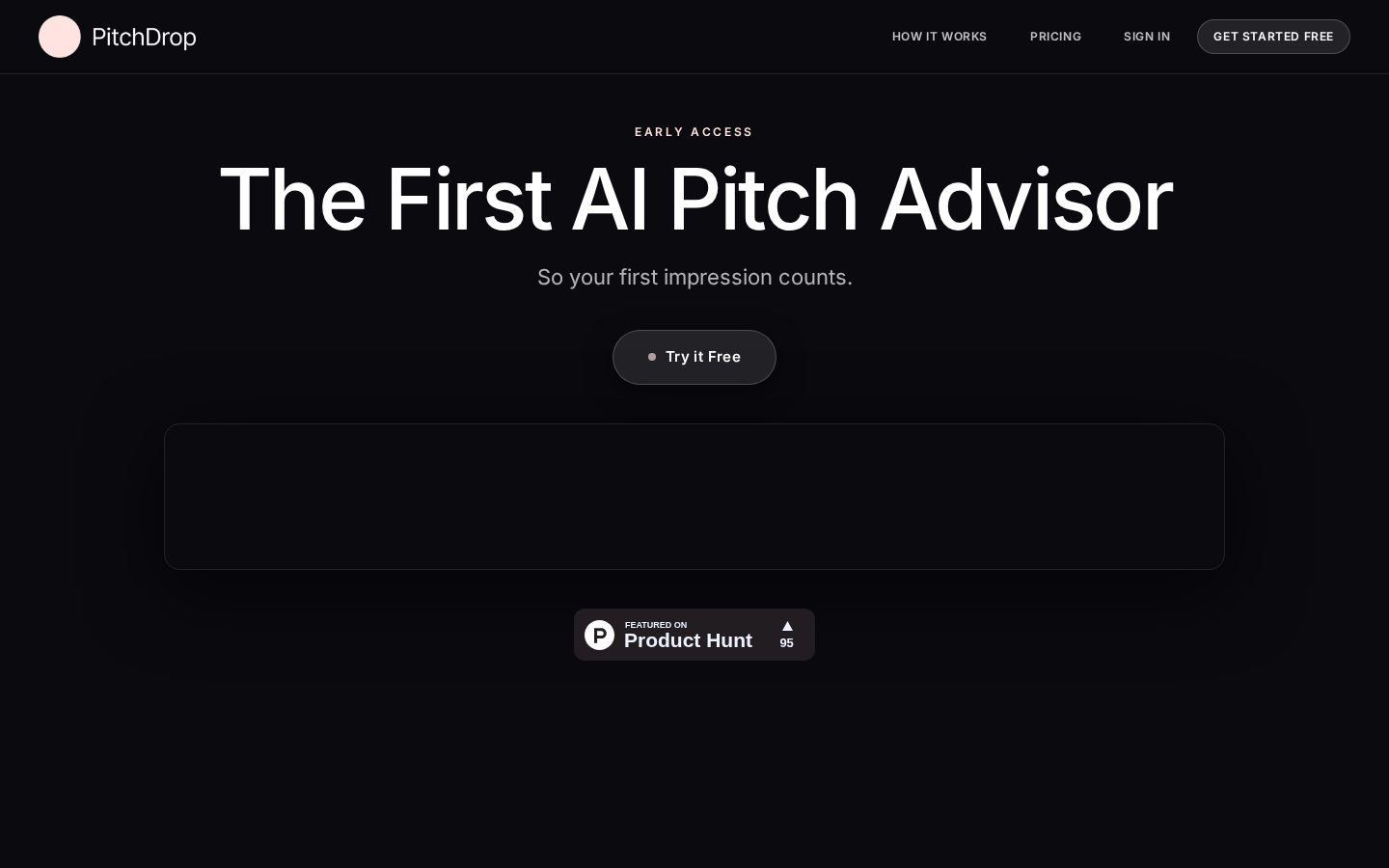 PitchDrop.ai Homepage