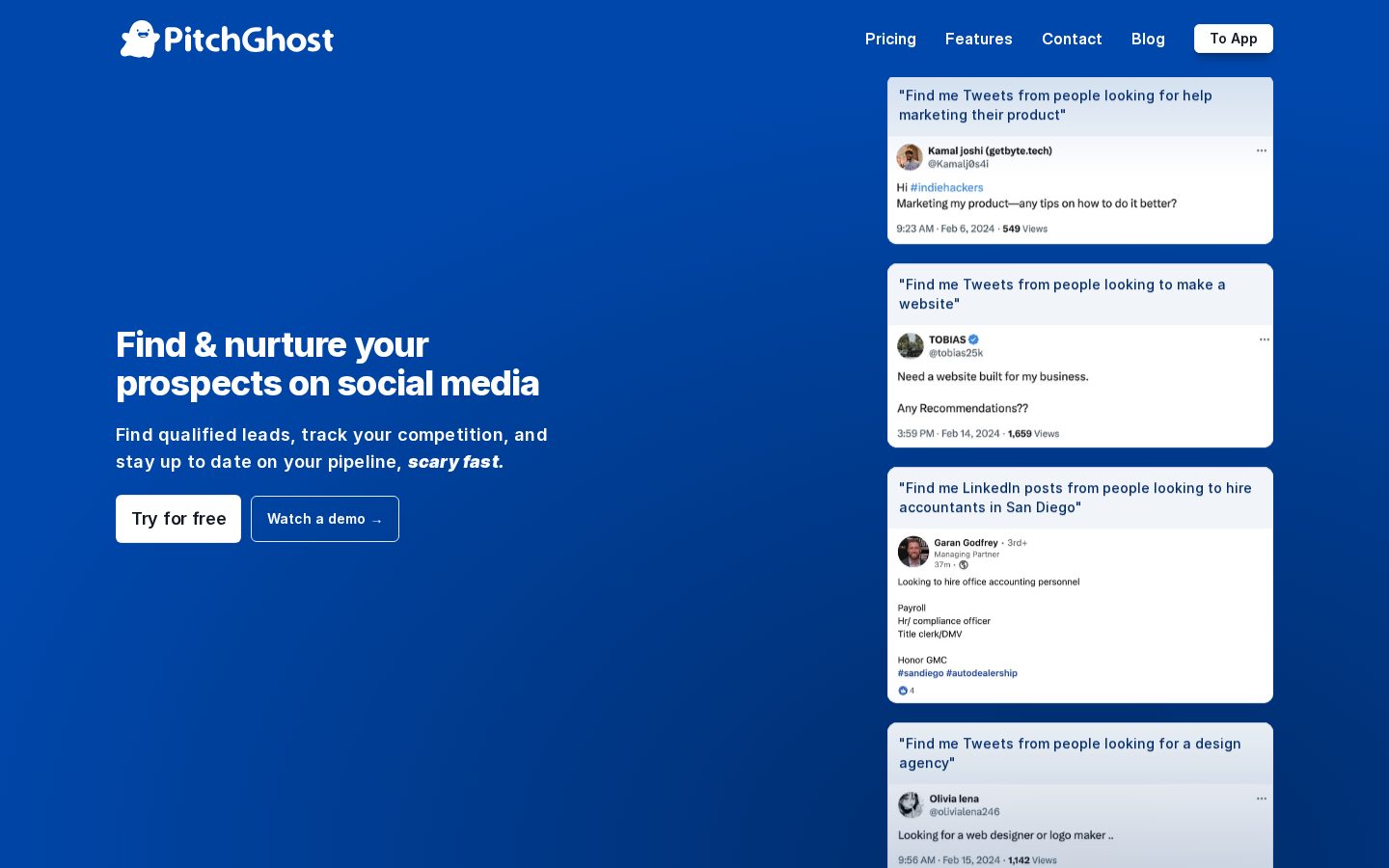 PitchGhost Homepage