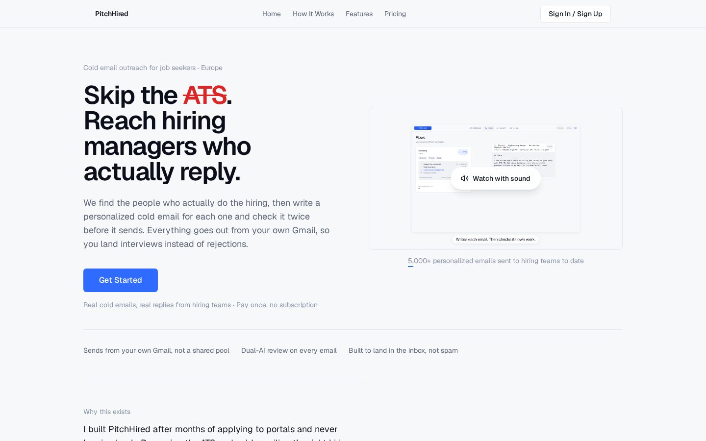 PitchHired Homepage