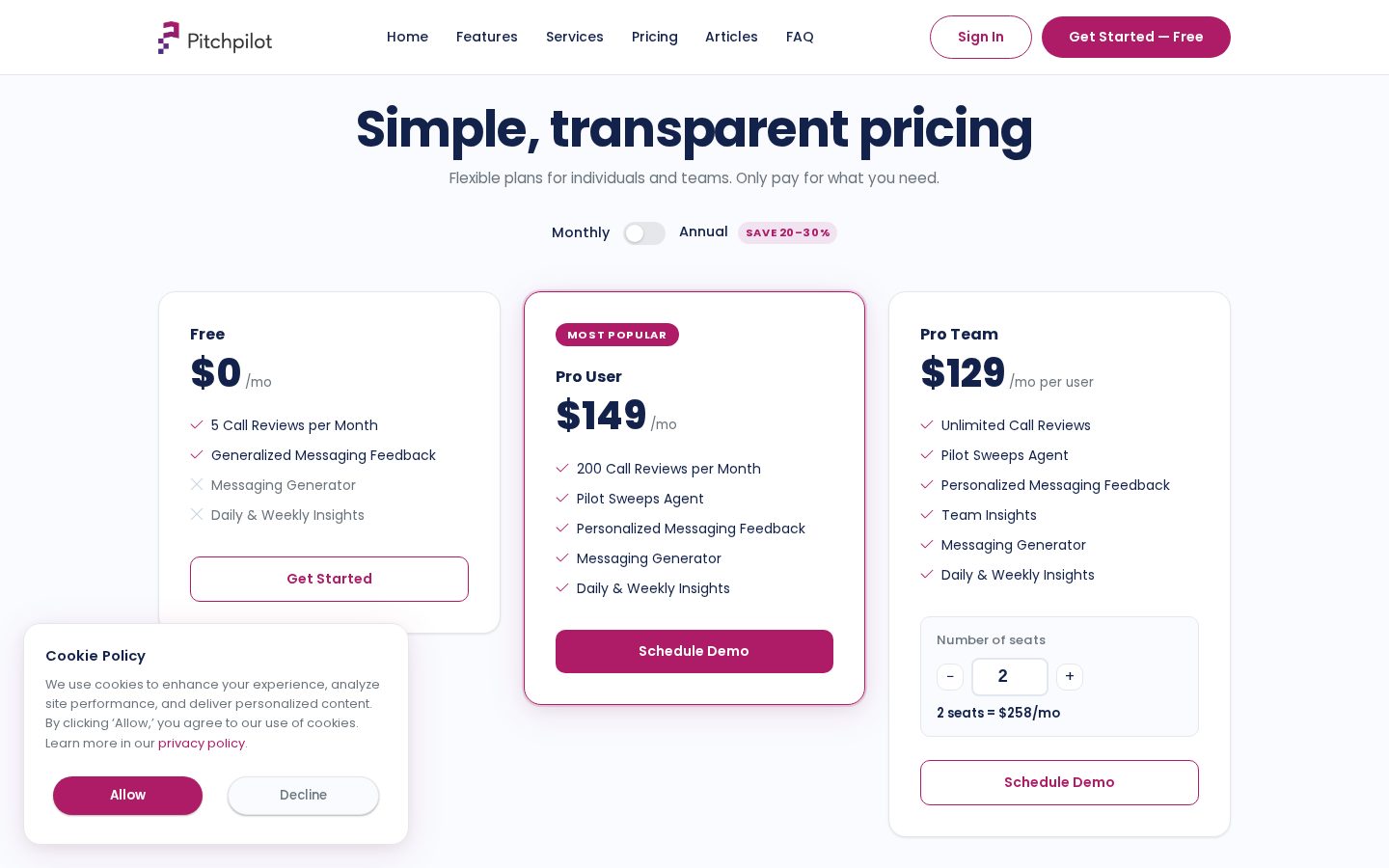 PitchPilot Pricing