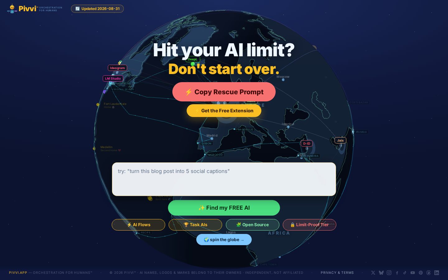 Pivvi Homepage