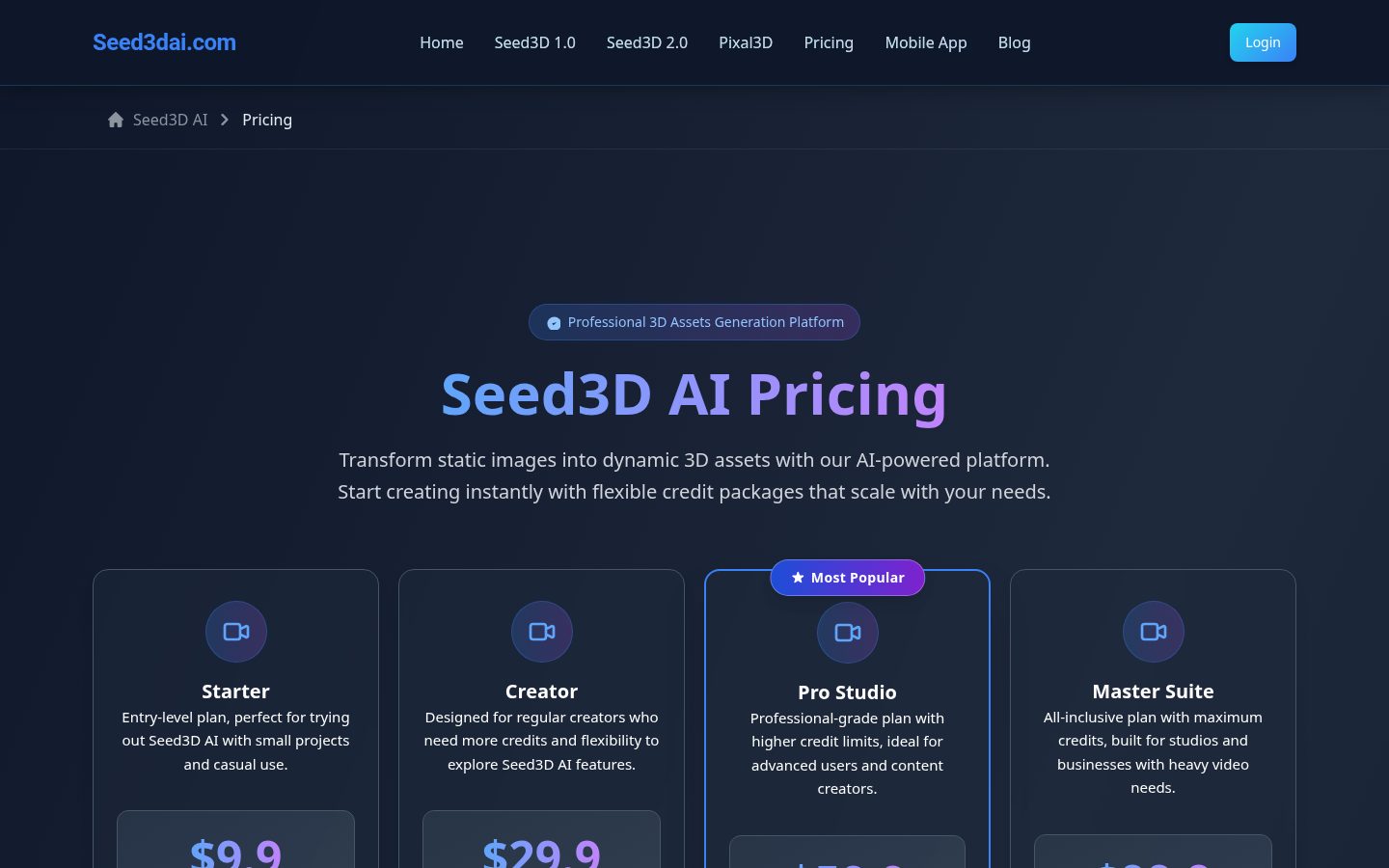 Pixal3D AI Pricing