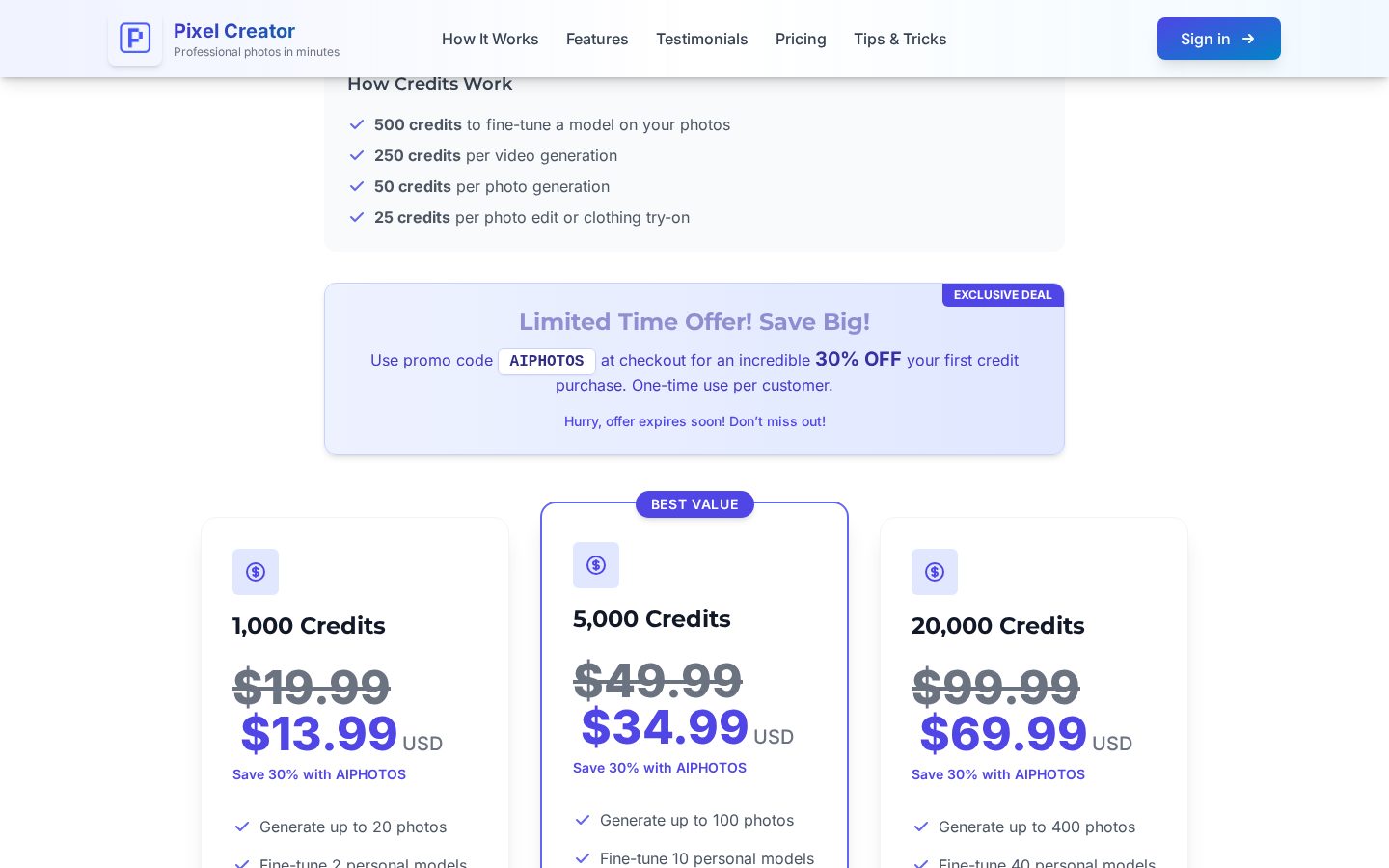 Pixel Creator Pricing