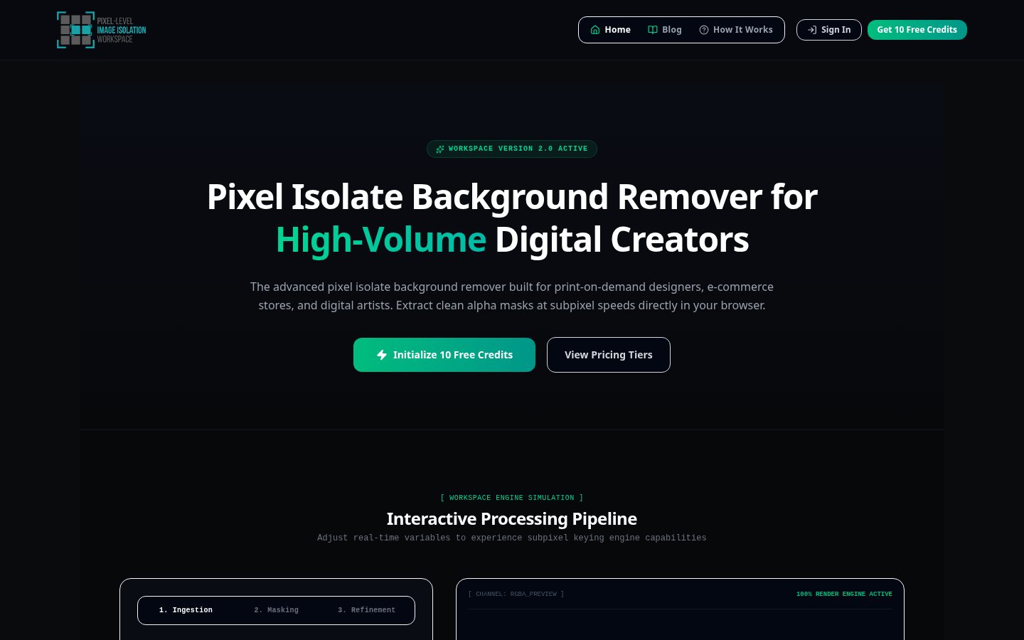 Pixel Isolate Homepage