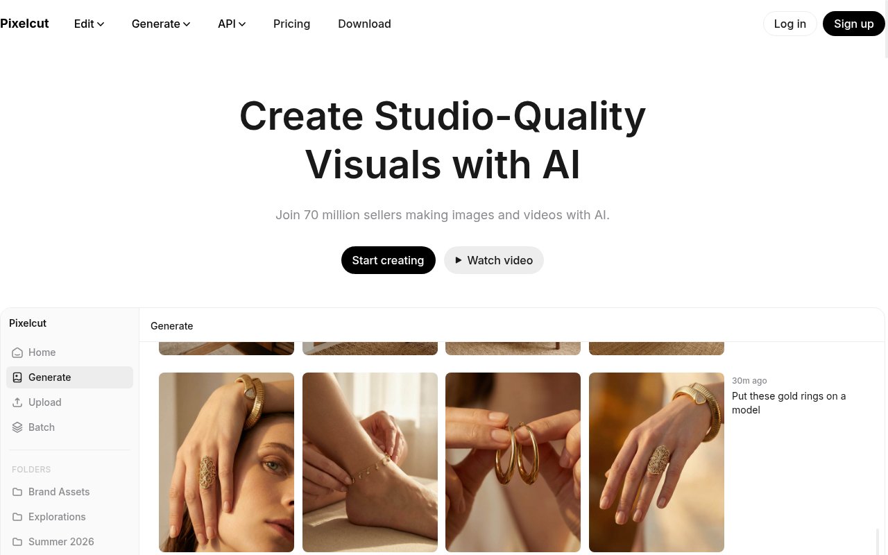 Pixelcut homepage