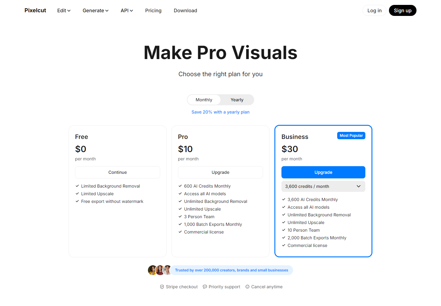 Pixelcut pricing